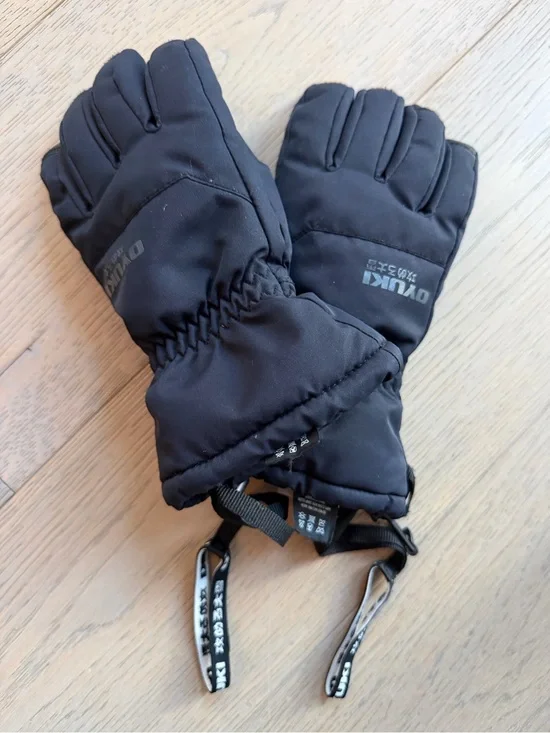 Kids OUYUKI Chatto Black Insulated Winter Ski Gloves Size 6