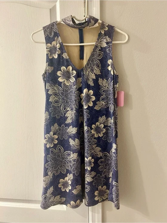 Millibon Navy and Cream Floral Dress