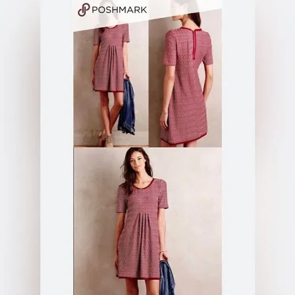 Anthropologie Maeve Red & White Dora Dress | size medium