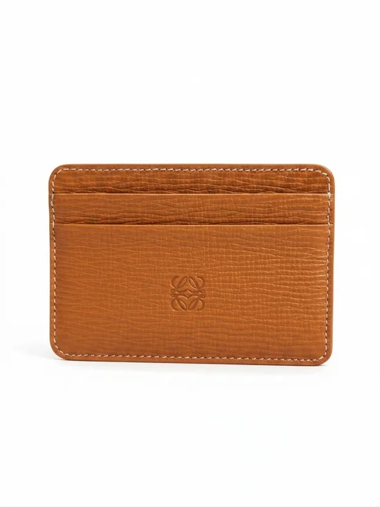 Loewe Unisex Camel Leather Card Holder