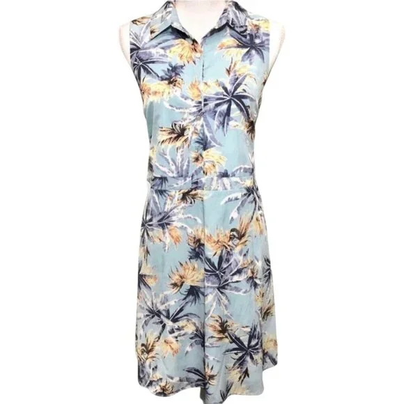 Anthropologie NWT Skies Are Blue Brie Printed Dress Light Blue Size 8