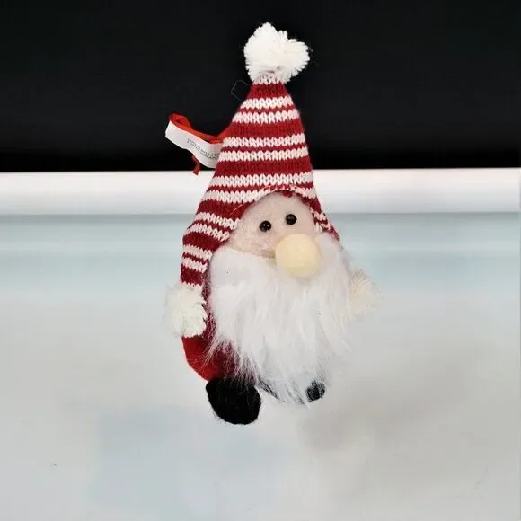 Christmas Gnome Felt Bottom Striped Knit Hat 7