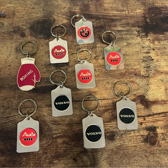 80’s Vintage Car Keychains Audi BMW Volvo German auto