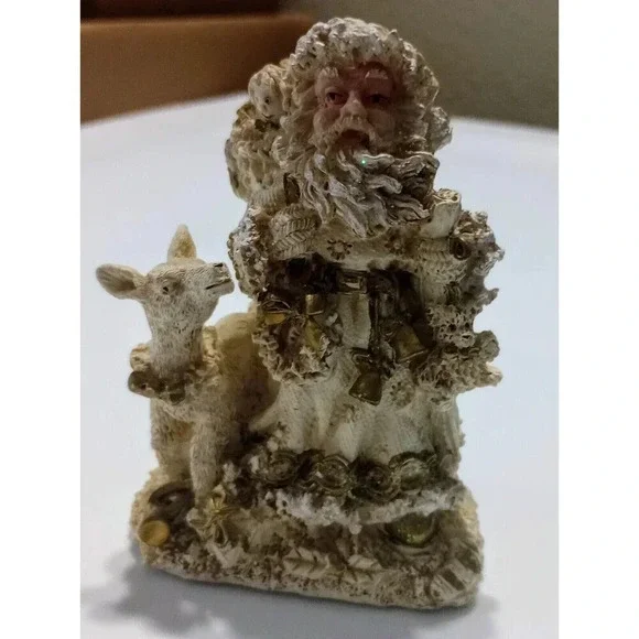 Cornerstone Creations Santa With Sack Of Toys‎ & Deer Vintage 2000