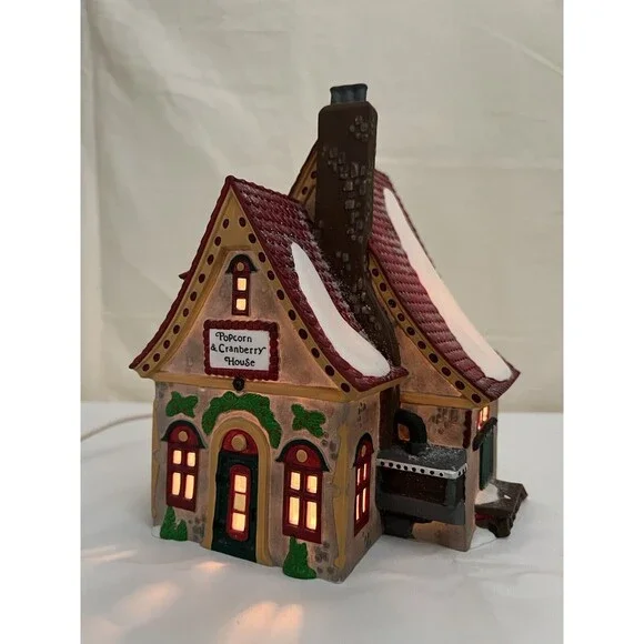 Vtg Dept 56 North Pole Series Popcorn and Cranberry House 56388 Xmas‎ Village