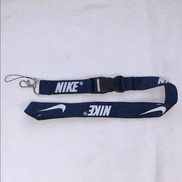 New Nike Blue and White Lanyard ID Badge Keychain
