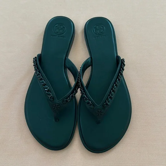 New Tory Burch Leather Sandals. Size 8. Black.
