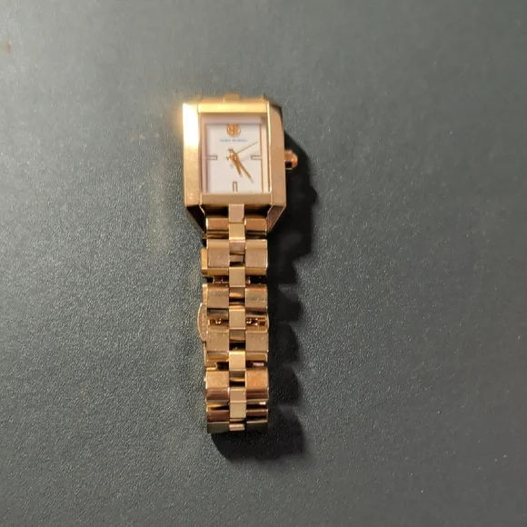 Tory Burch Gold Watch with White Dial