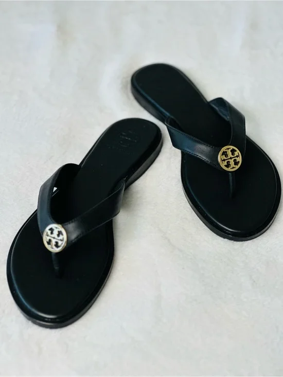 Tory Burch Benton Thong Sandals Calf Leather Size 6