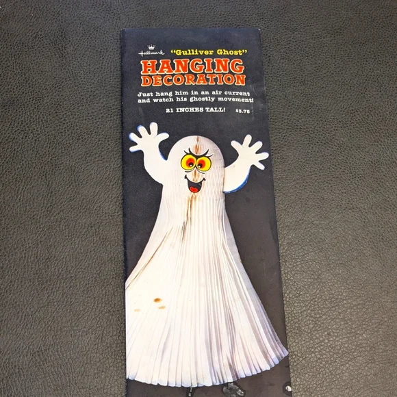 Vintage 1986 Hallmark GULLIVER GHOST Halloween Honeycomb Hanging Decoration USA
