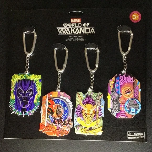 Marvel World of Wakanda Metal Keychains New