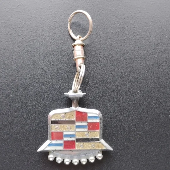 Cadillac Crest Hood Ornament Keychain Vintage