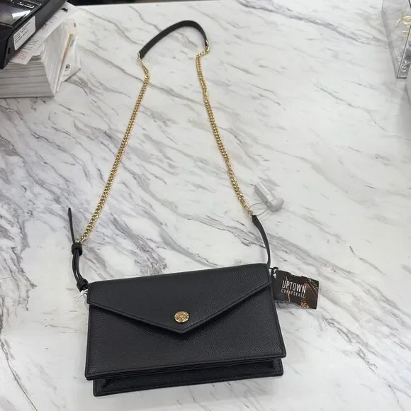 Tory Burch Black Crossbody Bag with Gold Chain