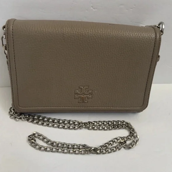Tory Burch Crossbody handbag Tan Leather Shoulderbag clutch Tote Purse
