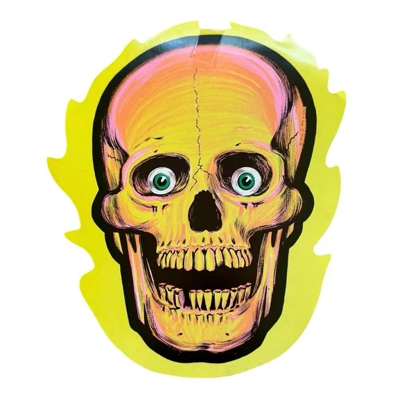 1979 Vintage Beistle Halloween Skull Die-Cut Card Stock One Sided Decoration