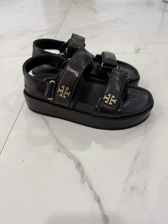 Tory Burch Kira Leather Dual-Band Sandals Women's Size 6, 7, 8.5