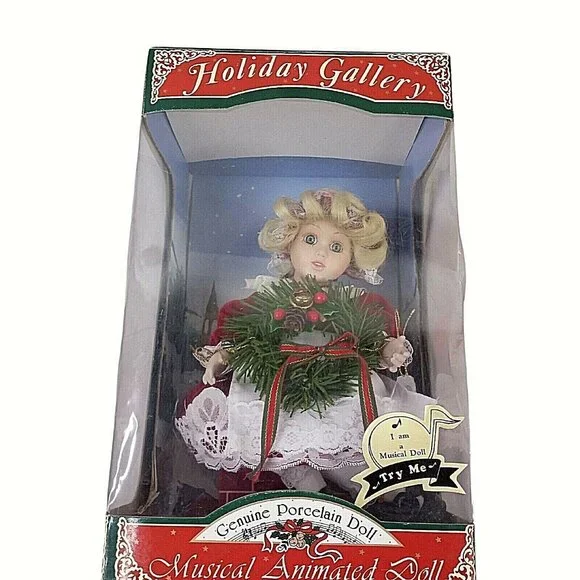 Holiday Musical Animated Porcelain Doll Special Edition Genuine Collectible New