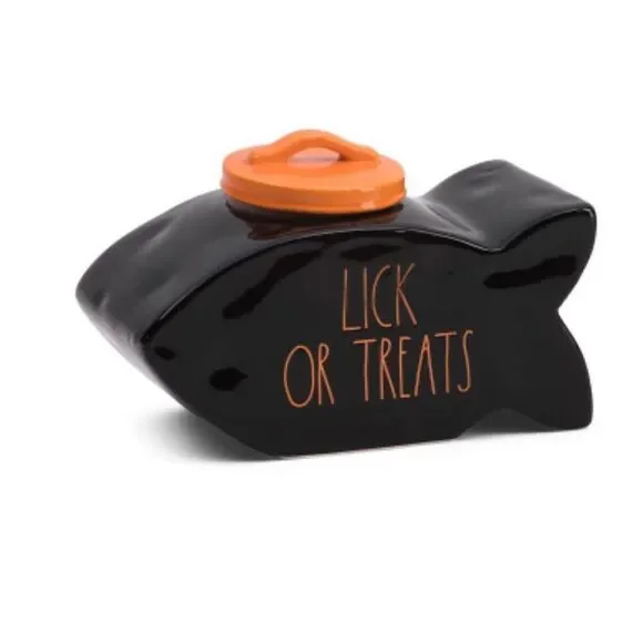 RAE DUNN Lick Or Tricks Fish Shaped Canister