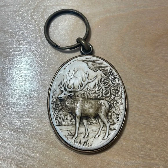 Oval Canada Elk Keychain