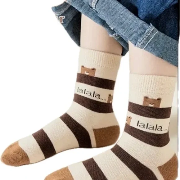 5 pairs “little bear” kids socks 4-6 New