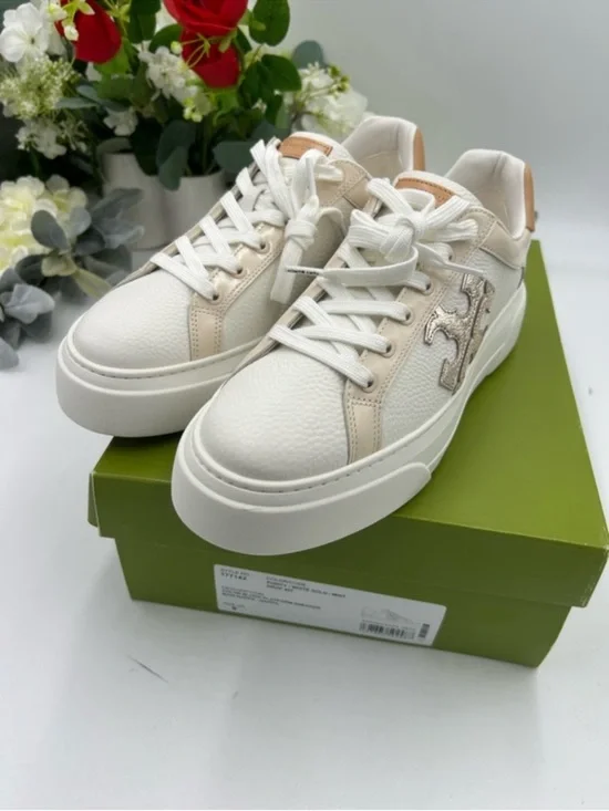 Women’s Tory Burch, color block signature leather platform sneakers size 9