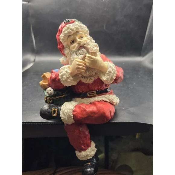 Vtg Artmark Santa Claus Leg Crossed Shelf Sitter Figurine Christmas Holiday 8