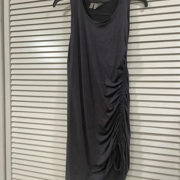 Athleta Charcoal side Ruched Dress S Y2K