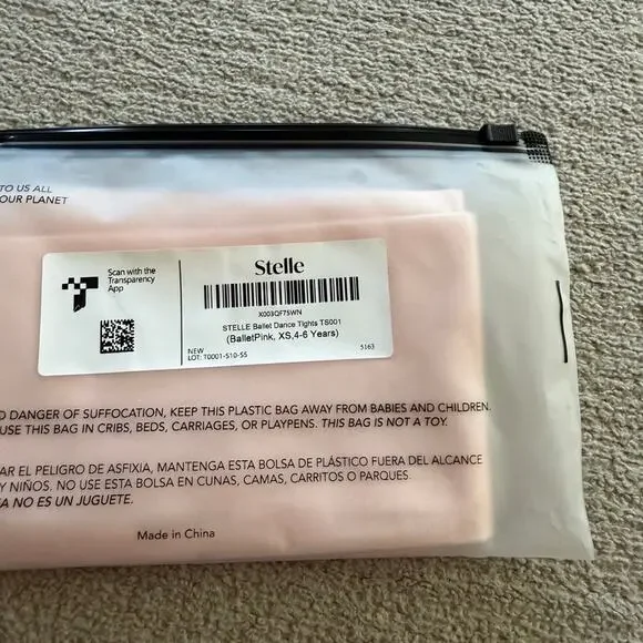 NWT Stelle Ballet Dance Tights XS 4-6 years Pink