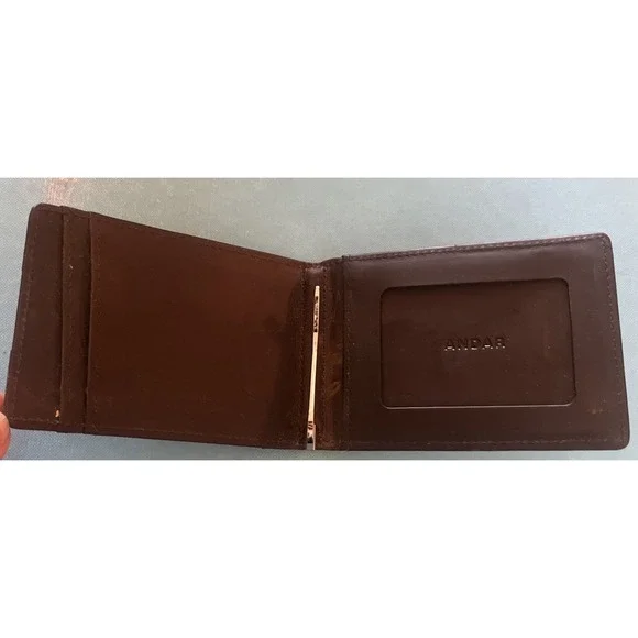 ANDAR Apollo Men's Brown Leather Bifold Wallet ID Window Credit Card Money Clip