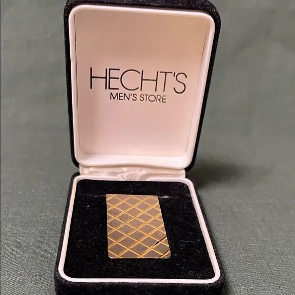 Men Vintage Gold Plated Diamond Pattern Money Clip
