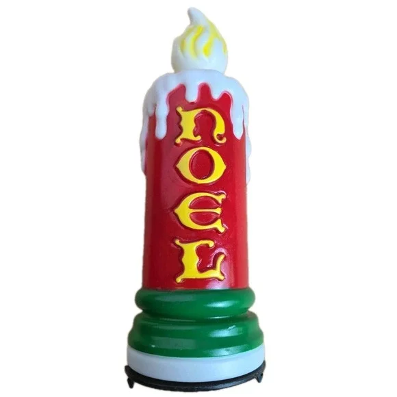NOEL CANDLE Vintage 1995 Plastic Blow Mold 10