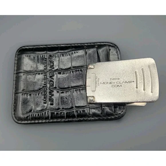 Zurich Silver MoneyClamp and Leather Wallet with RFID blocking technology