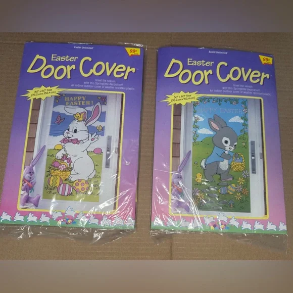 Easter Door Cover Holiday Decor - Bunny‎ Design Lot of 2