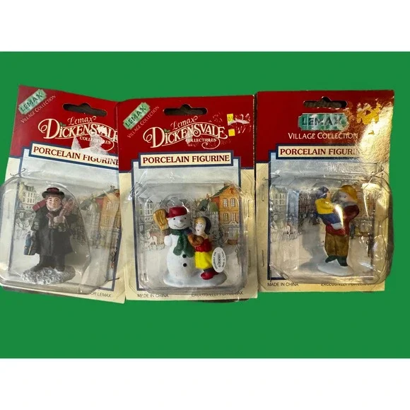 Vintage 90's Lemax Dickensvale Village Collection Porcelain‎ Figurines Set Of 3