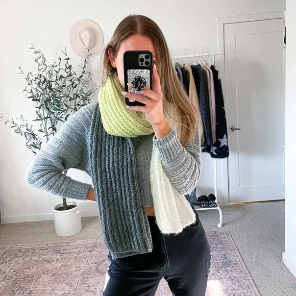 TOPSHOP Knit‎ Color Block Scarf