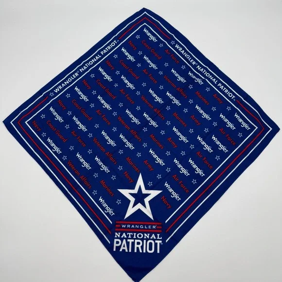 Wrangler National Patriot Bandana Scarf‎ Navy Blue White Red Stars Military