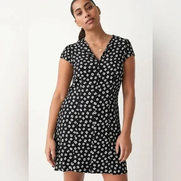 & other stories black button up mini dress