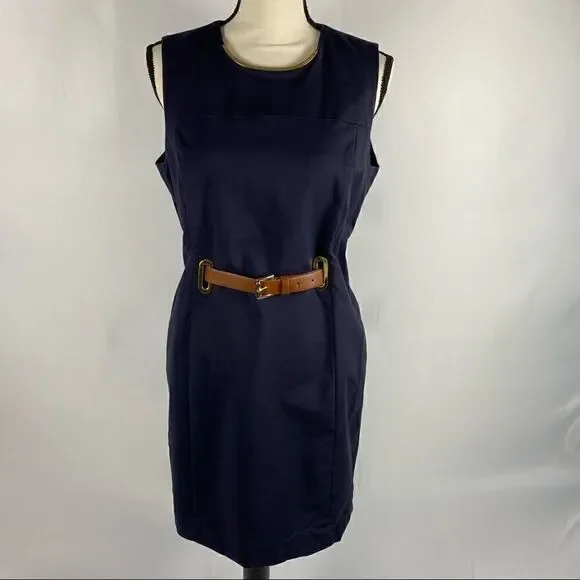 Michael Michael Kors Deep Blue Dress with Belt Size 14