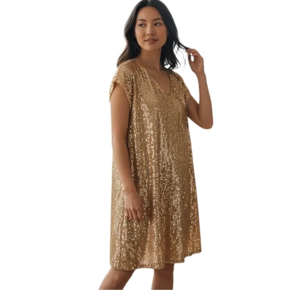 Gold Sequin Dress Sz.L EUC.