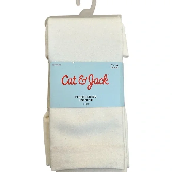 Cat & Jack Cream Fleece-Lined Leggings