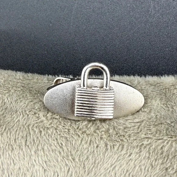 Vintage Master Lock Tie Clip Silver Tone HLP NYC