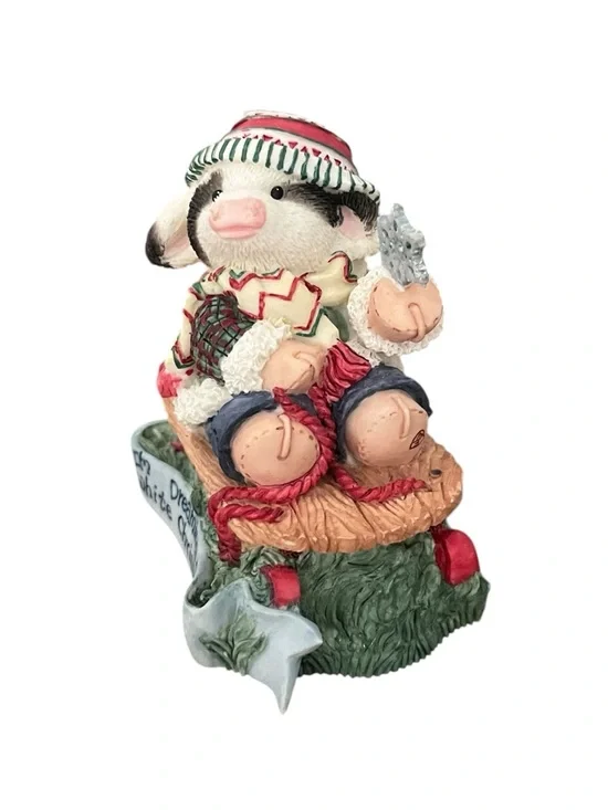 Enesco Vintage 90s Mary’s Moo Moos I’m Dreaming of a White Christmas‎ Figurine