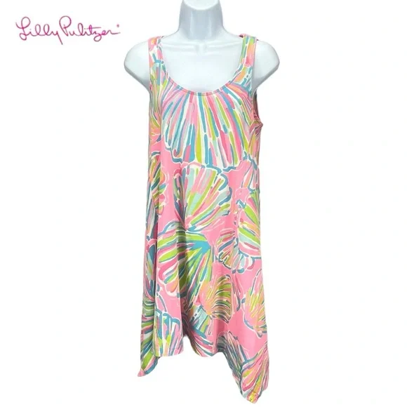 Lilly Pulitzer Women XS Multicolor Racer Back Pima‎ Cotton Casual Comfort Dress
