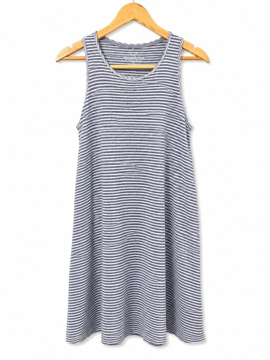 Vineyard Vines Blue White Striped Tank Dress XS Casual Swing Dress