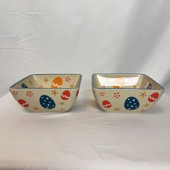 Temp-tations by Tara Decorative Easter Bunny Seasonal Bowls 22 oz Hand-Painted