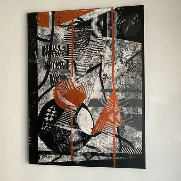 Original Abstract Painting Art On Canvas Signed By Artist
