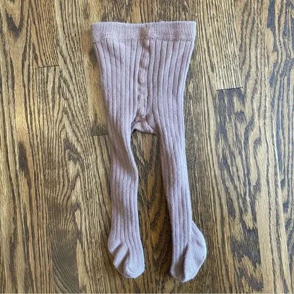 Quincy Mae Ribbed Baby Tights Size 6-12 months Stockings Tan