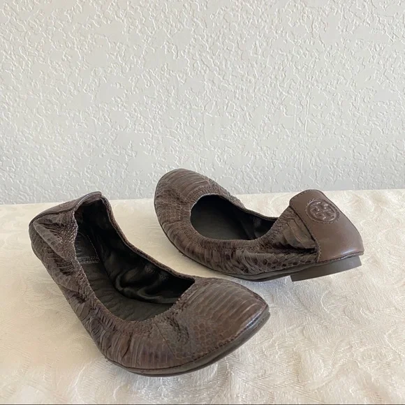 Tory Burch snake skin flats