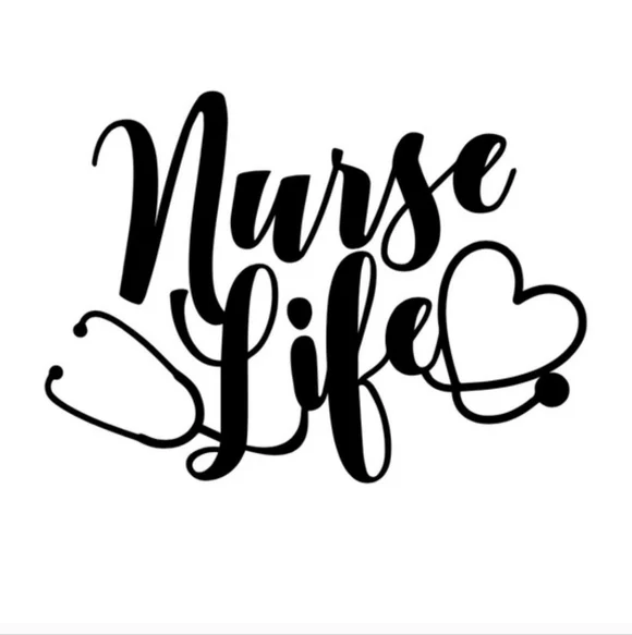 Nurse RN Life Heart Stethoscope Vinyl Graphic Auto Wall Laptop Decal‎ Sticker