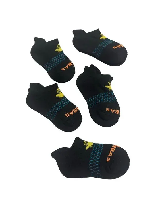 Bombas‎ Bee Better XS Ankle Socks Black  Yellow Bee Honeycomb Design Pack Of 5